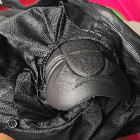 Z1R Nectar Womens LG Black White Leather Motorcycle Jacket Removable Pads Liner - Picture 14 of 14